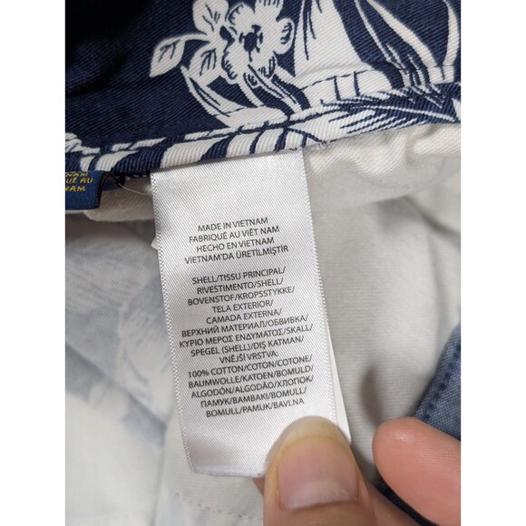 Polo Ralph Lauren Men 38 Relaxed Fit Hawaiian Bear Aloha Print Chino Shorts Navy - Picture 7 of 10